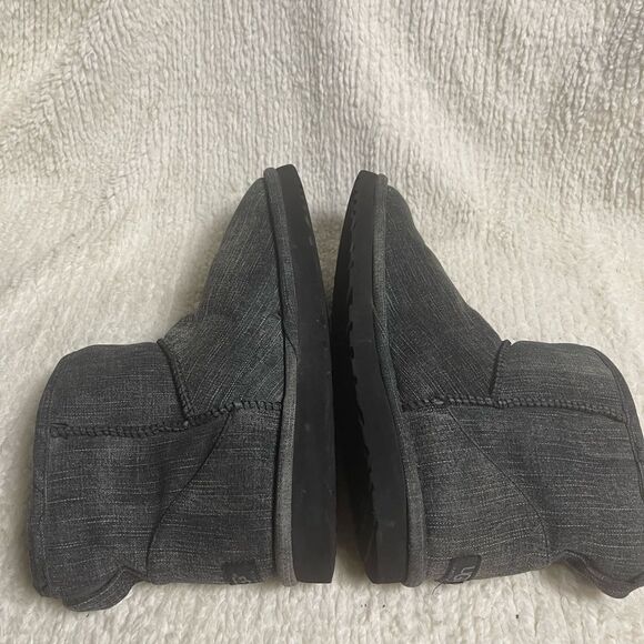 UGG  Men’s Denim Charcoal Gray slip on Ankle Boots fur lining  SZ11 main image 8